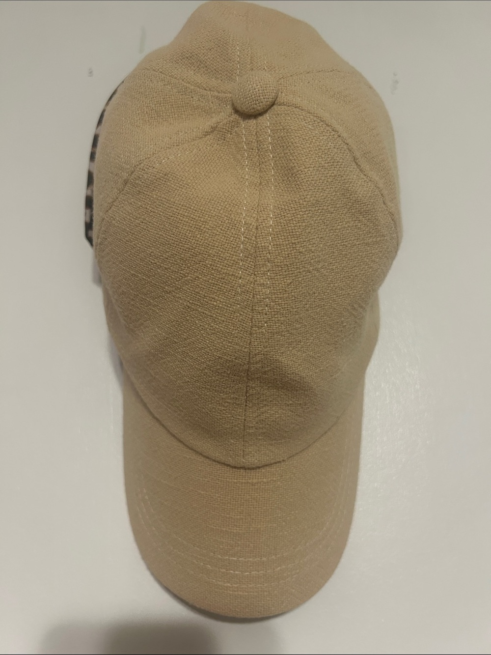 Steve Madden Beige Baseball Cap with Leopard Detail